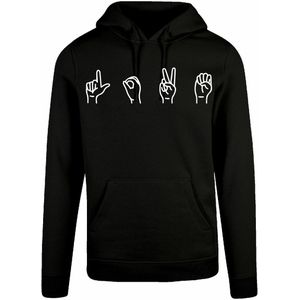 7311 - Hoodie - Gebarentaal; Love-Black-S