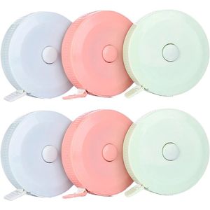 Intrekbaar Meetlint 150 cm - Zacht en Flexibel voor Nauwkeurige Metingen - 6 Stuks in 3 Kleuren