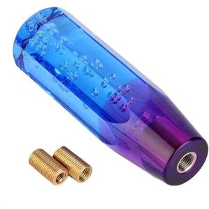 Two-Color Crystal Bubble Pookknop - Universeel - Met 8mm 10mm Draadfittingen - Blauw Paars .