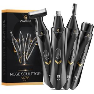 Wellshave 4 in 1 Neustrimmer Ultra - All In One Wenkbrauw en Oorhaar trimmer - Neustrimmer mannen - Wenkbrauw Trimmer - Neushaartrimmer