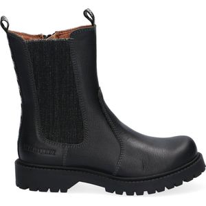 Braqeez 421774-789 Meisjes Chelsea Boots - Zwart - Leer - Ritssluiting