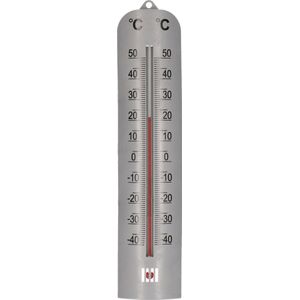 Lifetime Garden zon/schaduw thermometer zilver voor buiten 27 cm kunststof - weermeters