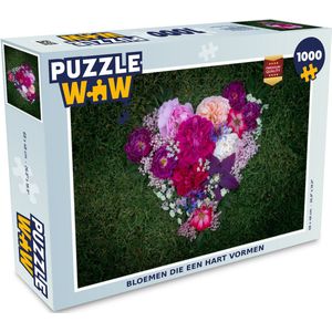 Puzzel Bloemen - Hart - Gras - Flora - Legpuzzel - Puzzel 1000 stukjes volwassenen