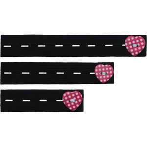 Be Mammy - Damesbroekverlenging Rubber – 3-Pack – Zwart/Roze - BE-BE20-126-BB-N
