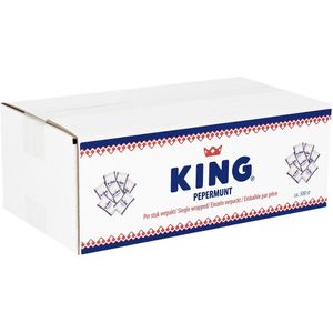 King Pepermunt snoep per stuk verpakt in doos - Verfrisser mint smaak - 500 pepermuntjes à 2g