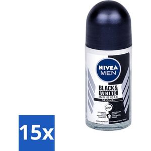 Nivea - Men - Deodorant - Invisible for Black & White Power - Rollerdeodorant - 50 ml - Bulkverpakking - 15 stuks