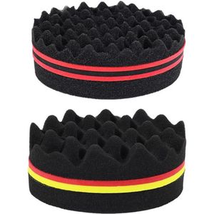 Magic Curl Twist Spons - 2 Stuks - Haarborstel - Haarspons - Dreadlock Spoelen - Krulborstel