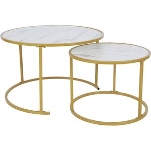 Ejoyous banktafel, ruimtebesparende ronde tafel, theetafel, eenvoudige elegante bijzettafel, thuismarmerkantoor