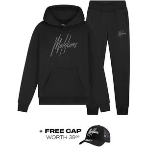 Malelions essentials tracksuit in de kleur zwart.