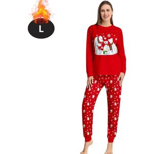 Livano Kerst Pyjama - Dames - Kerstpyjama - Vrouwen - Slaapkleding Volwassenen - Set - Broek - Shirt - Christmas - Maat L