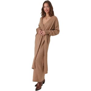 Trendyol Steenzachte Textuur Midi-Breiwerkjurk Met Dubbele Rij Knopen En Strik Twoaw21El0260