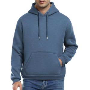Casual Fleece Lined Hoodie voor Mannen - Warme Pullover met Kap en Zakken