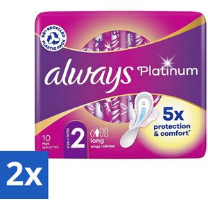 Always Maandverband Platinum Long 10 stuks per verpakking - Voordeelverpakking - 2 stuks