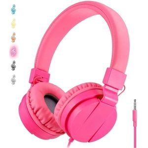 StayPowered Kinderhoofdtelefoon - Perfect Geluid en Comfort voor Jonge Luisteraars - Lichtgewicht - Opvouwbaar Design - Superzachte Oorkussens - Verstelbare Hoofdband - Krachtige 40 mm Drivers - Roze - Levering Sneller dan Aangegeven!