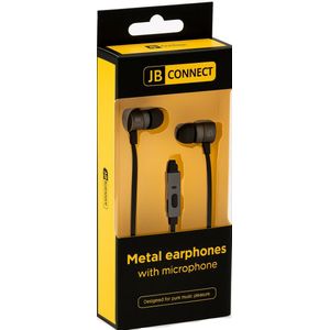 JB CONNECT - Metalen Oortjes met Microfoon - 1.2 m Kabel - Premium Geluid