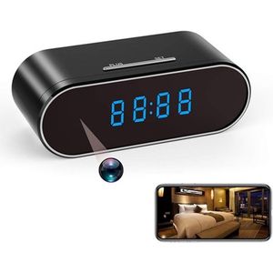 LotaHome - Digitale Klok - Wifi Klok - Spy Camera - Bewegingsdetectie en Nachtfunctie - 4K - Met 64 GB Geheugenkaart