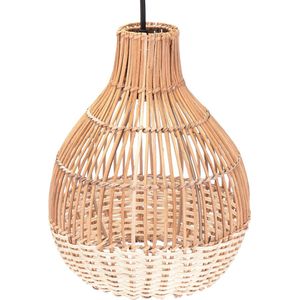 Boho lampenkap van rotan mand lampenkap voor hanglamp met E27 lampfitting mand lamp - 2-kleurig