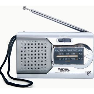 Draagbare - AM/FM - noodweerradio met handmatige - afstemming - VFD-display - hoofdtelefooncompatibiliteit - duurzame - handheld - radio met luidspreker - antenne en polsbandje - batterijen-niet-inbegrepen