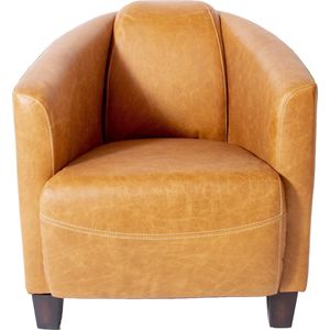 fauteuil vliegtuig style Aviator 100% leer Camel cognac