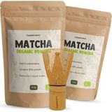 Cupplement - Matcha thee set 3 delig - 2 matcha zakjes 90 gram & 1 Bamboe Whisk - Biologisch - Inclusief Bamboe Klopper - Culunary Thee Poeder - Starter set