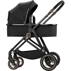Kinderwagen - Zwart - Verstelbaar handvat - Klein opklapbaar - Makkelijk mee te nemen - Makkelijk om te bouwen.