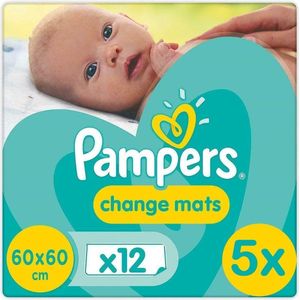 Pampers Change Mats Verschoon Matjes 60x60cm 5x12 Stuks Voordeelverpakking