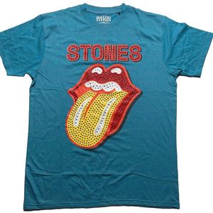 The Rolling Stones - Dia Tongue Heren T-shirt - XL - Blauw