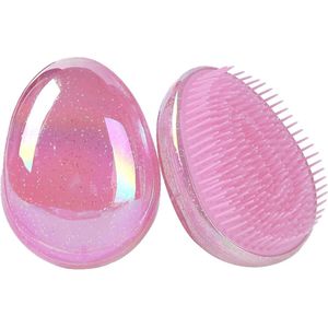 Ontwarrende Haarborstel voor Vrouwen, Meisjes en Kinderen - Compacte Mini Haarborstel voor Nat & Droog Haar (Roze)