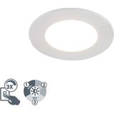 QAZQA blanca - Moderne LED Dimbare Inbouwspot met Dimmer voor badkamer - 1 lichts - Ø 90 mm - Wit -