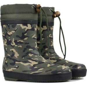 *gevoerd* FashionBootZ regenlaarsjes army Groen-25.5