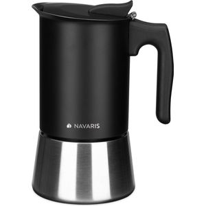 Navaris percolator voor 6 kopjes - 300 ml - Espressopot voor alle soorten fornuizen - Zwart