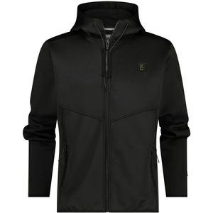 SuperRebel JAMES_ – Heren hoodie – Zwart – Fleece vest met capuchon – Stretch – Ademend