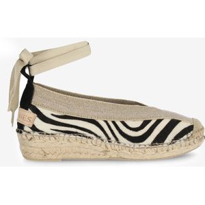 Shabbies Amsterdam Espadrille Palma Kimono Zebra Zwart/Wit - Maat 36