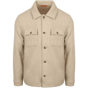 Suitable Overshirt Wool Blend Beige - Maat L - Heren