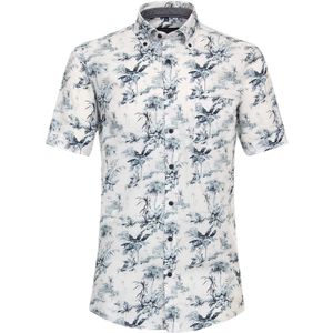 CASA MODA - Sport Comfort Fit - Overhemd - Blauw Dessin - Korte Mouw - Strijkvriendelijk