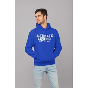 1984 Jaar Blauw Hoodie heren - Maat S - Ultimate Legend - Verjaardag Cadeau Mannen - Limited Edition