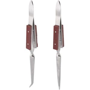2 stuks sluitpincet, gebogen rechte pincet juweliers, sieradensolderen DIY Craft Tool