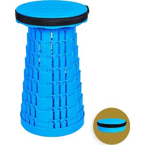 Opvouwbare kruk extra strong vol blauw - telescopische kruk - 250 kg - inklapbare kruk - draagbaar - kampeerstoel - opstapkrukje