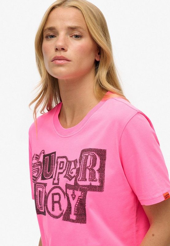 Superdry - Punk Poster Relaxed T-shirt - Katoen - Korte Mouwen