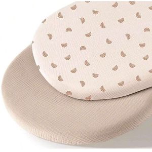 2-pack babybedlaken 82x41cm katoenen chiffon bedlaken matrashoes matrashoes ovaal/rechthoekig babybedlaken/bedovertrek