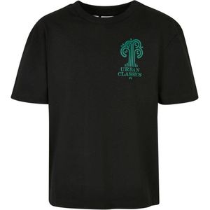 Urban Classics - Organic Tree Logo Kinder T-shirt - Kids 146/152 - Zwart