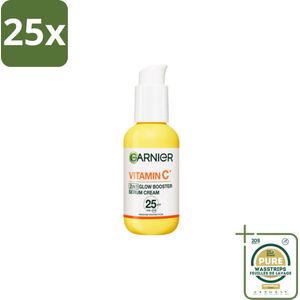 25 x Garnier - SkinActive - Serum Cream - Glow Booster - Vitamine C & SPF 25 - 50 ml - Grootverpakking - Glow Booster - Vitamine C - SPF 25 - Serum Crème - Huidverzorging