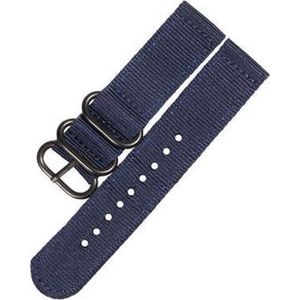Premium Blue - Zulu two-piece Nato strap 22mm - Horlogeband Blauw