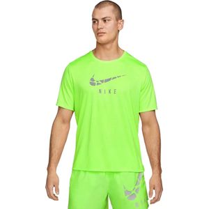 Nike - Dri-Fit Run Division Sportshirt - Donkergroen - 100% Polyester