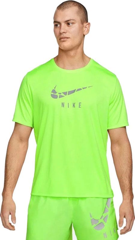 Nike - Dri-Fit Run Division Sportshirt - Donkergroen - 100% Polyester