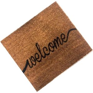 Synx Tools Deurmat Binnen Cocos Welcome- Droogloopmat - 40 x 60cm - Droogloop - buitenmat - Deurmatten - Buiten deur - Schoonloopmat