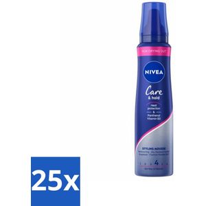 25 x NIVEA - Stylingschuim - Verzorging & Stevigheid - Hittebescherming - 150 ml - Haarverzorging - Stylingmousse - Haarfixatie - Hittebescherming - Haarversterking