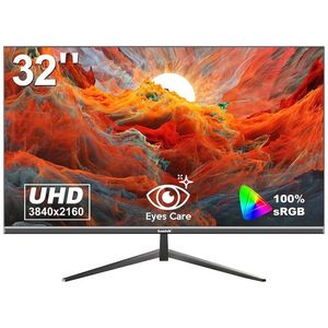 32-inch 4K Monitor – UHD Computerscherm – Frameloos Scherm – IPS Scherm – VESA Monitor – 60Hz Verversingssnelheid – Direct Facing Design