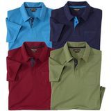 ATLAS FOR MEN - Set van 4 Casual Jersey Polo's - L