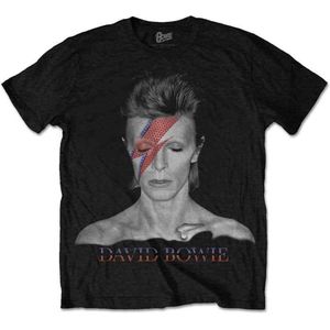 David Bowie - Aladdin Sane Heren T-shirt - M - Zwart